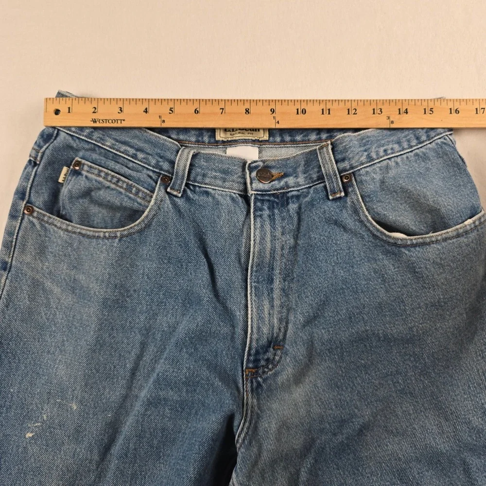 LL Bean Natural Fit Mens Blue Jeans 34x30 Medium Wash Straight Leg 104731